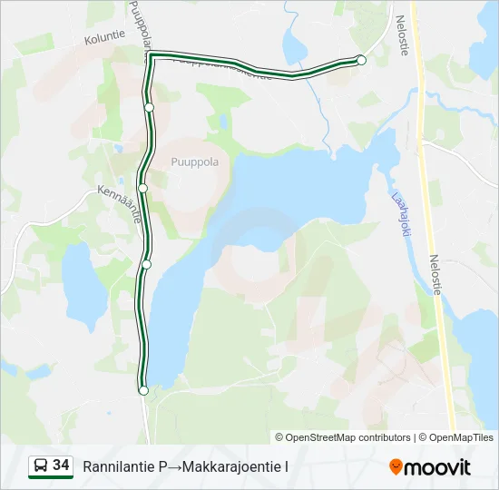 34 Bus Line Map