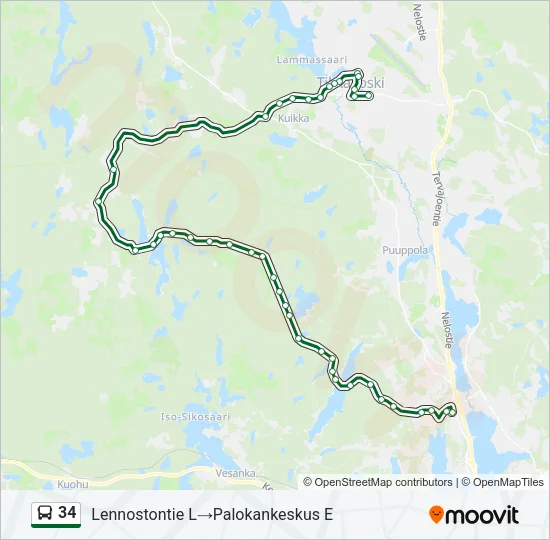 34 Bus Line Map