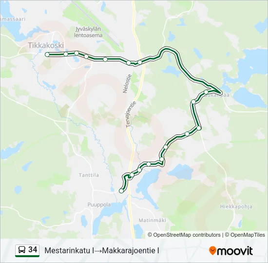 34 Bus Line Map