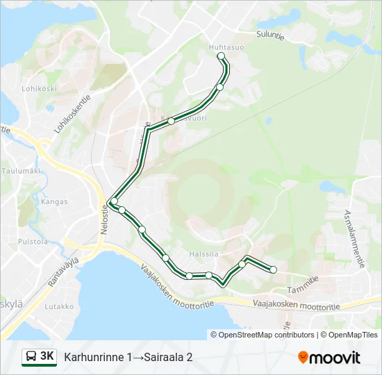 3K Bus Line Map