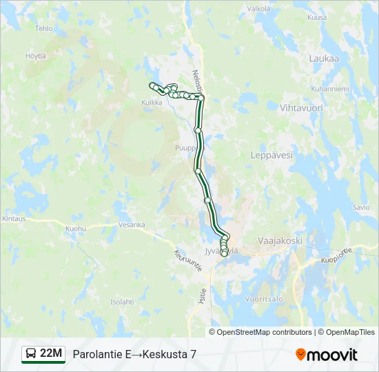 22M Bus Line Map