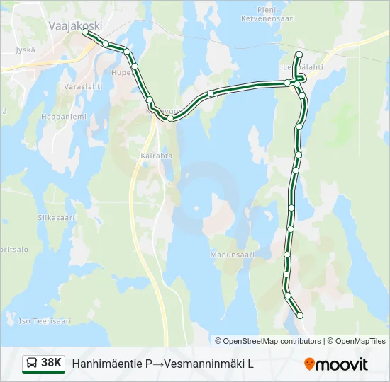 38K Bus Line Map