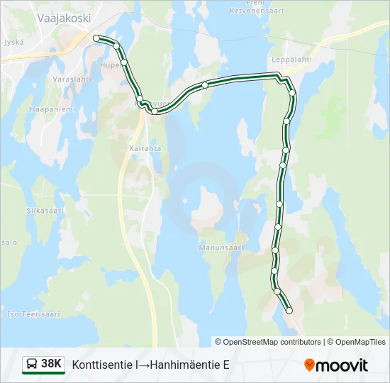 38K Bus Line Map
