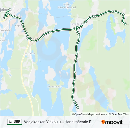 38K Bus Line Map