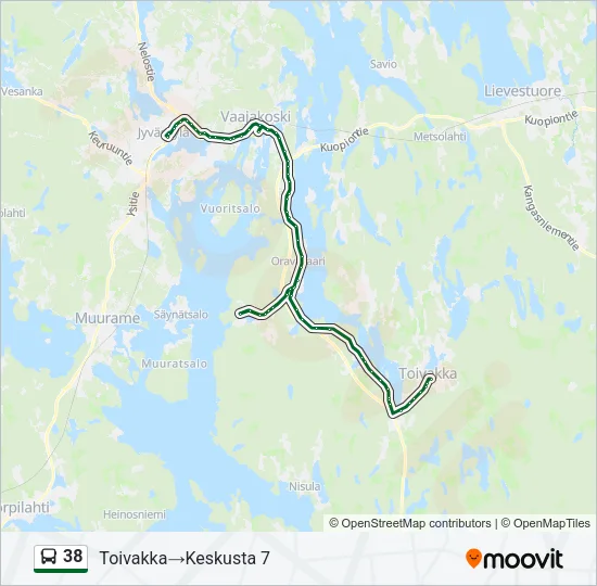 38 Bus Line Map