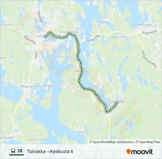 38 Bus Line Map