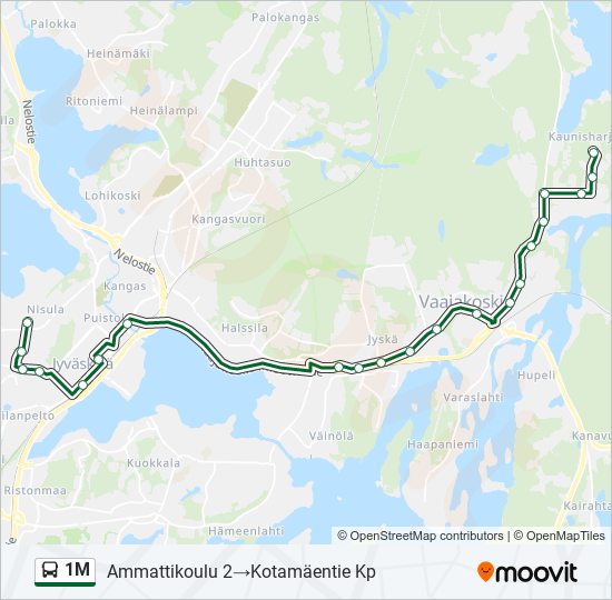 1M bussi -linjakartta