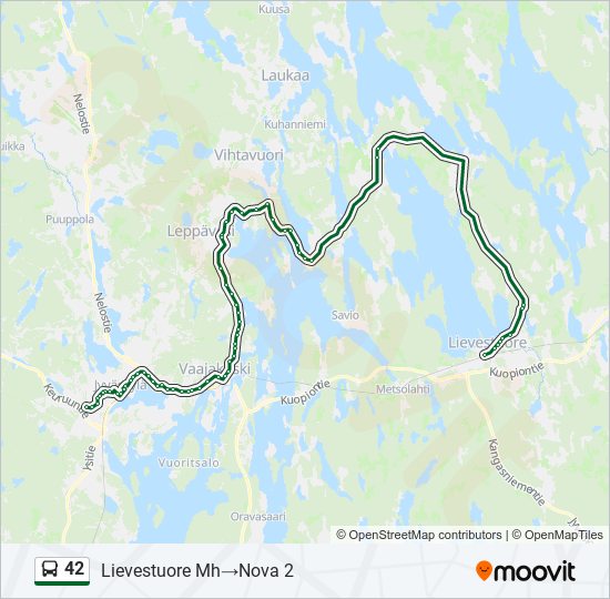 42 bussi -linjakartta