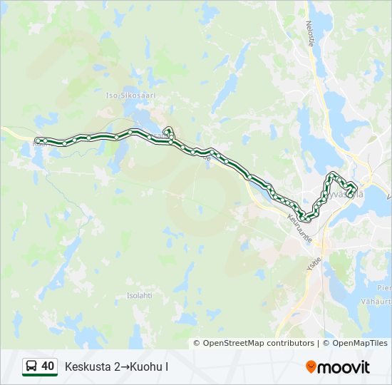 40 bussi -linjakartta