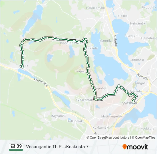 39 Bus Line Map