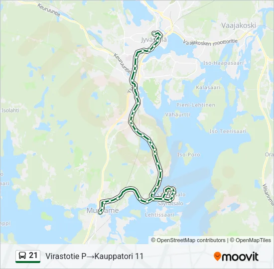 21 Bus Line Map