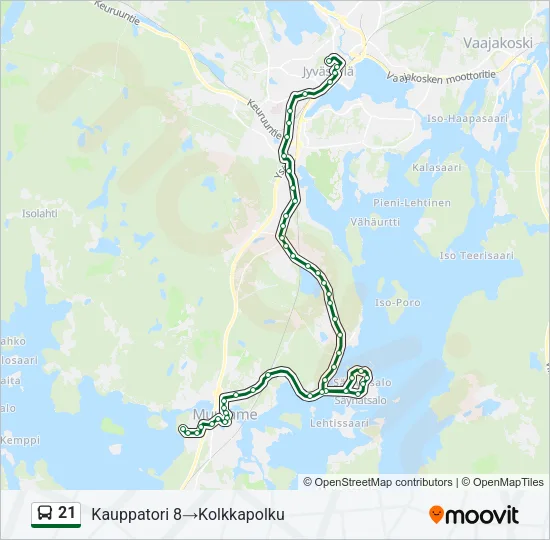 21 Bus Line Map