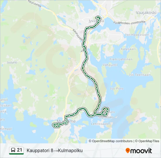 21 Bus Line Map