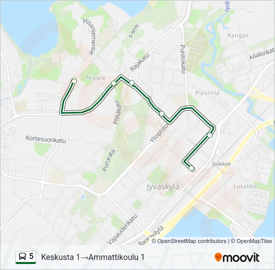 5 Bus Line Map