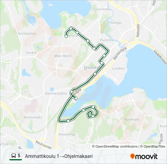 5 Bus Line Map