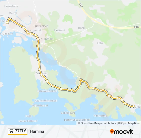 77ELY Bus Line Map