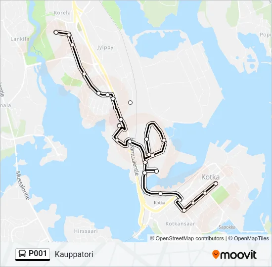 P001 Bus Line Map