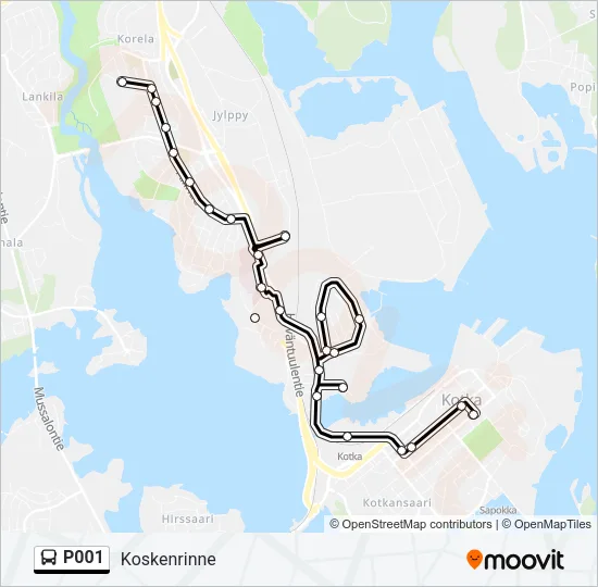 P001 Bus Line Map