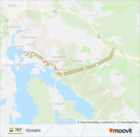 707 Bus Line Map