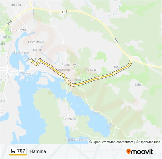 707 Bus Line Map