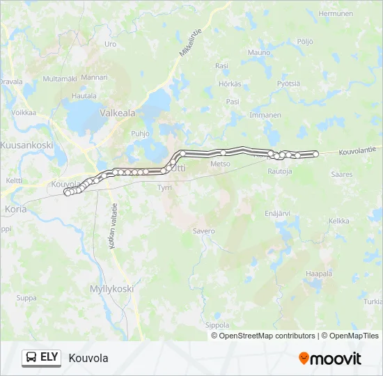 ELY Bus Line Map