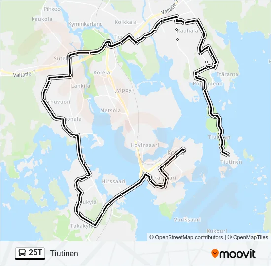 25T Bus Line Map