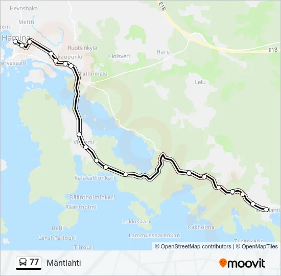 77 Bus Line Map