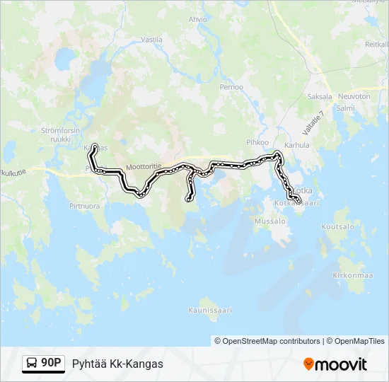 90P Bus Line Map