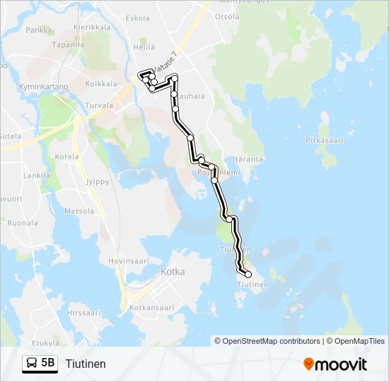 5B Bus Line Map