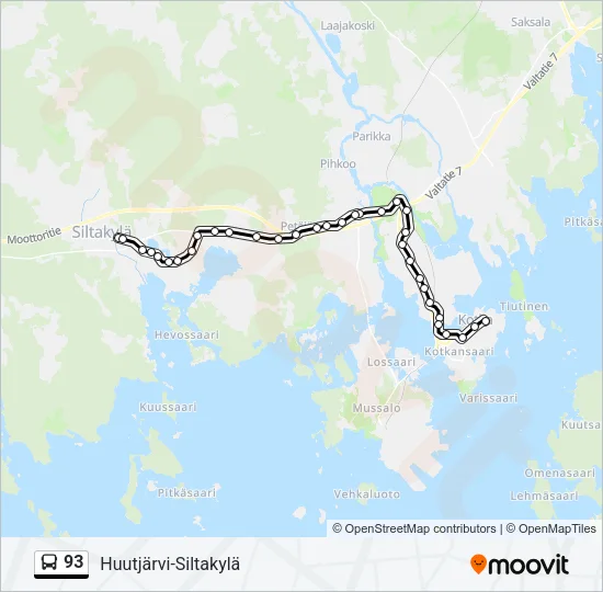 93 Bus Line Map