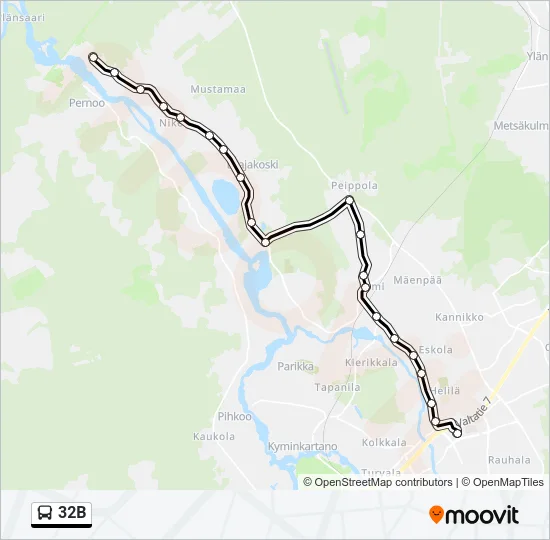 32B Bus Line Map