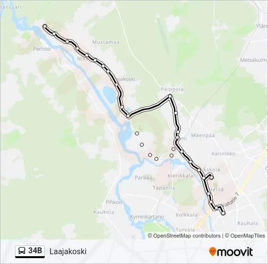 34B Bus Line Map