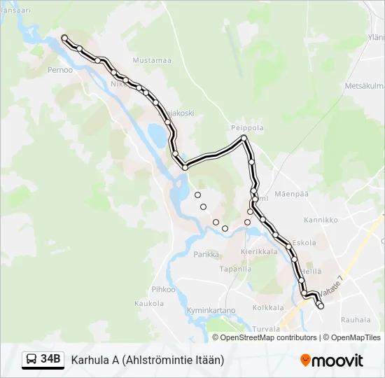 34B Bus Line Map