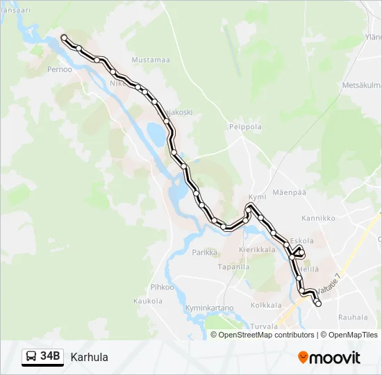 34B Bus Line Map