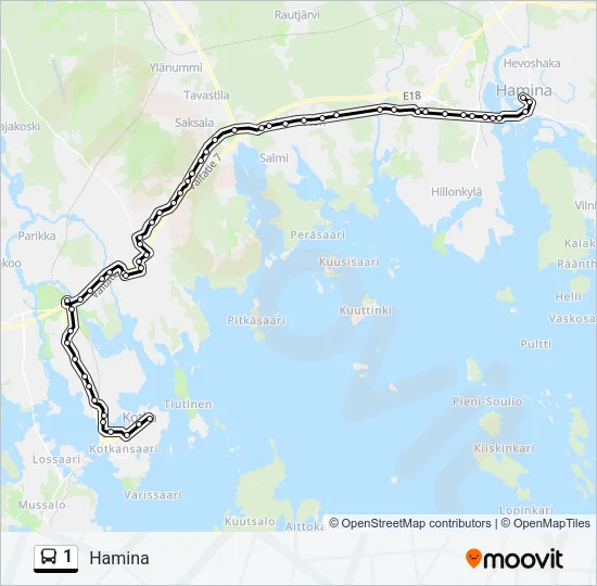1 Bus Line Map