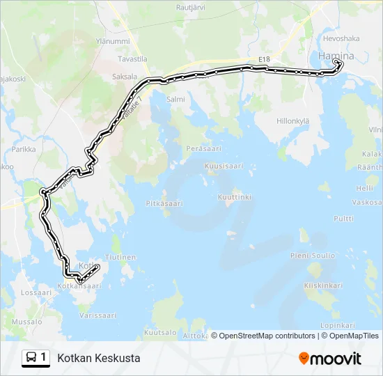 1 Bus Line Map