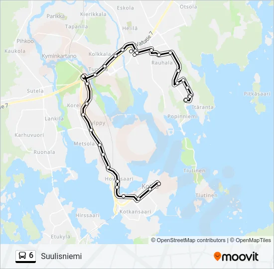 6 Bus Line Map