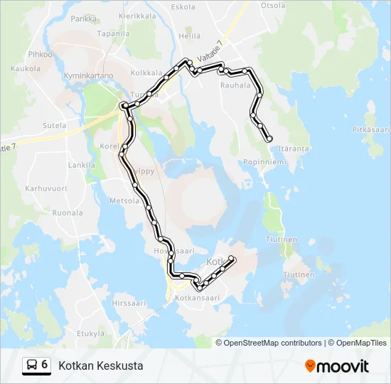 6 Bus Line Map
