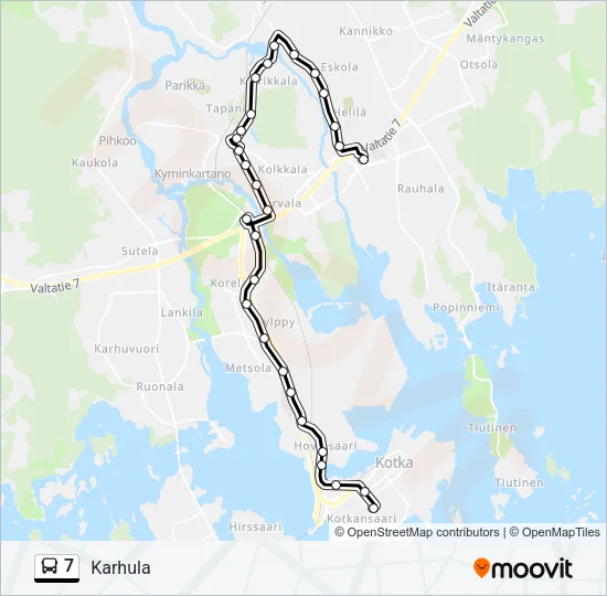 7 Bus Line Map