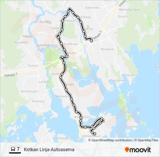 7 Bus Line Map