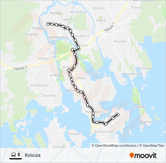 8 Bus Line Map