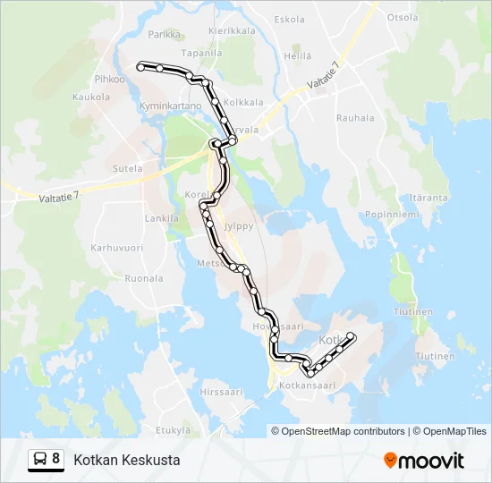 8 Bus Line Map