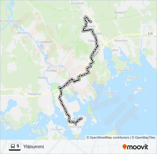 9 Bus Line Map