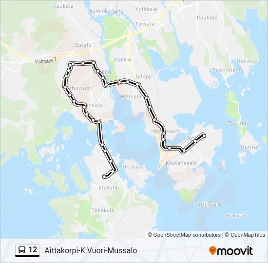 12 Bus Line Map