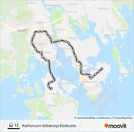 12 Bus Line Map