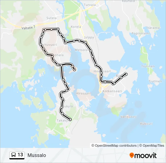 13 Bus Line Map