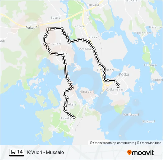14 Bus Line Map