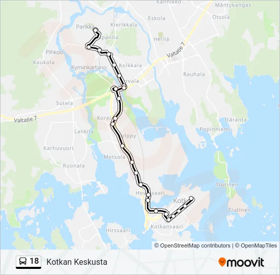 18 Bus Line Map