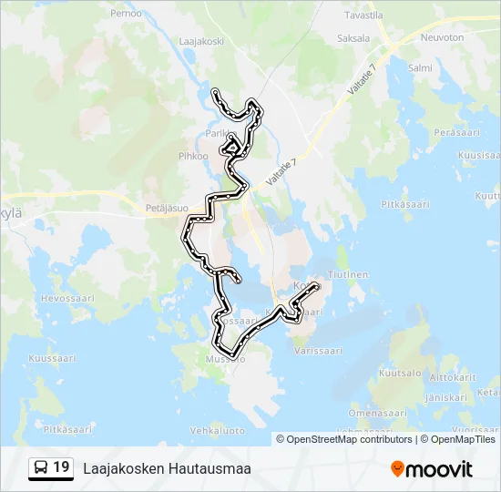 19 Bus Line Map