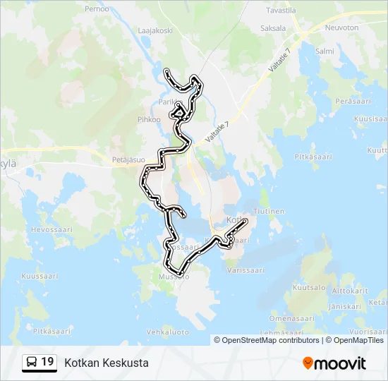 19 Bus Line Map